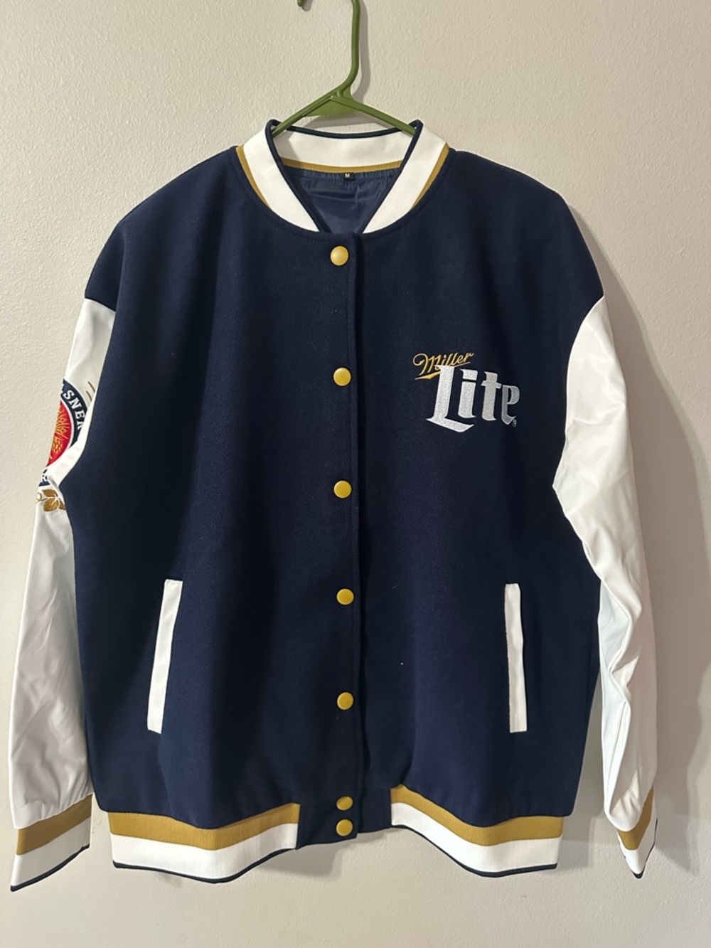 Miller Lite Navy & White Varsity Jacket